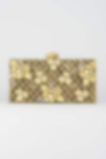 Olive Green Mother Of Pearl Clutch by Kainiche by Mehak