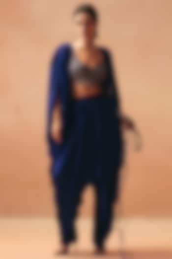 Purple Satin Embroidered Jacket Set by Kamaali Couture at Pernia's Pop Up Shop