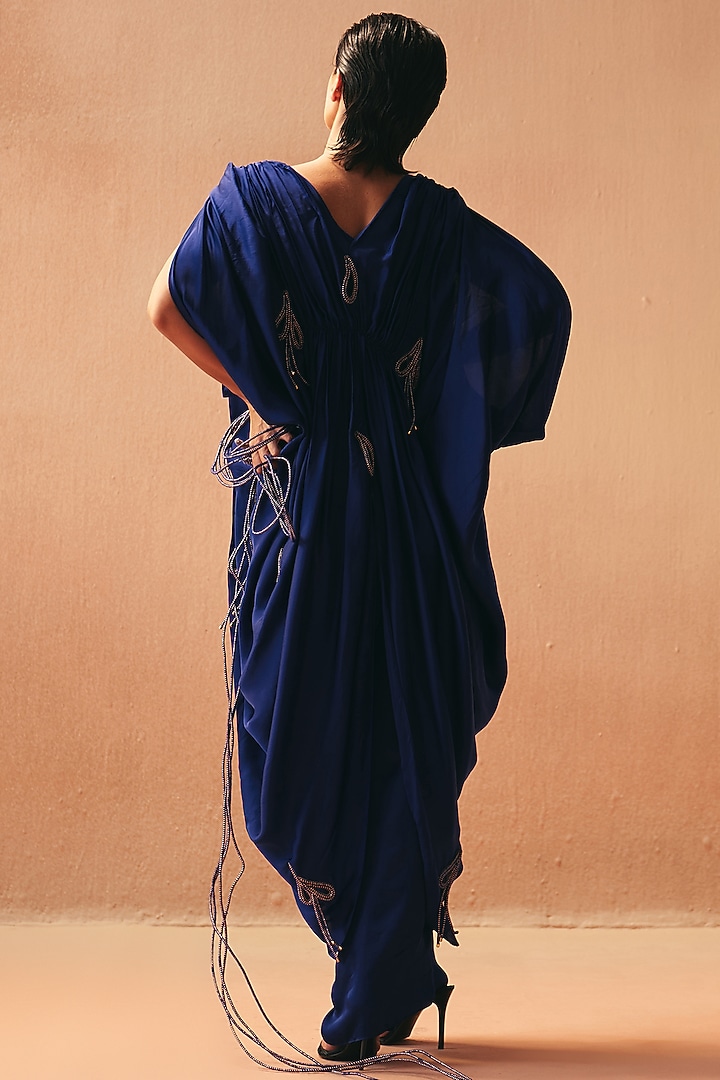 Purple Satin Embroidered Jacket Set by Kamaali Couture at Pernia's Pop Up Shop