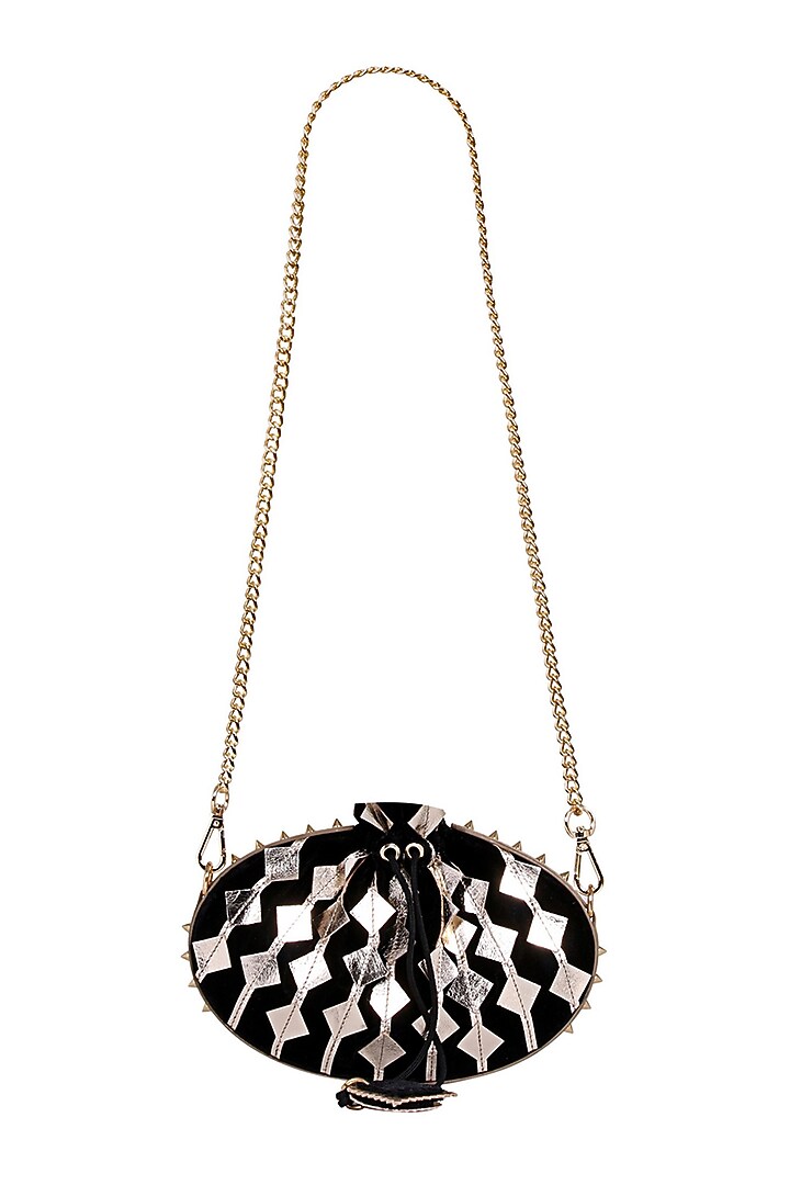Black Potli With Detachable Chain by Kaeros at Pernia's Pop Up Shop