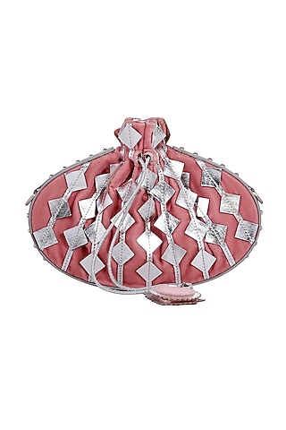 Pink Potli With Detachable Chain by Kaeros