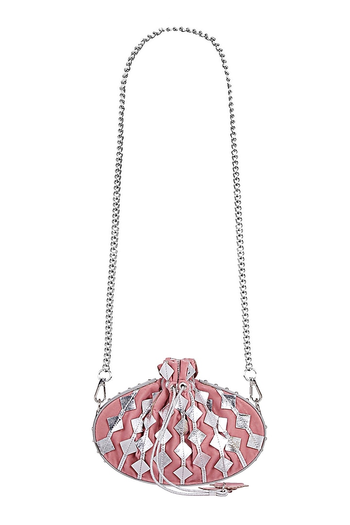 Pink Potli With Detachable Chain by Kaeros at Pernia's Pop Up Shop