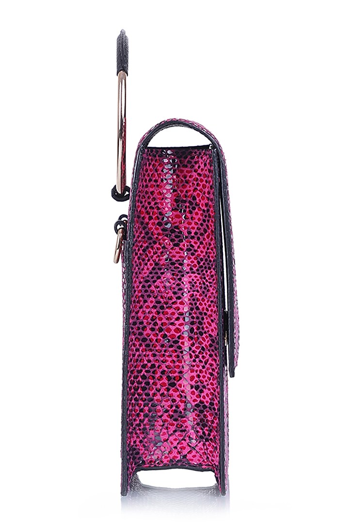 Red & Pink Printed Bracelet Bag by Kaeros at Pernia's Pop Up Shop
