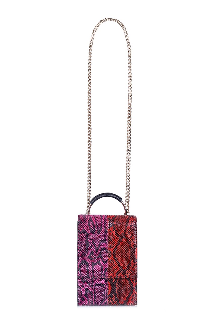 Red & Pink Printed Bracelet Bag by Kaeros at Pernia's Pop Up Shop