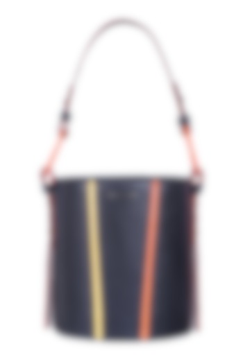 Multi Colored Stripes Printed Bucket Bag by Kaeros