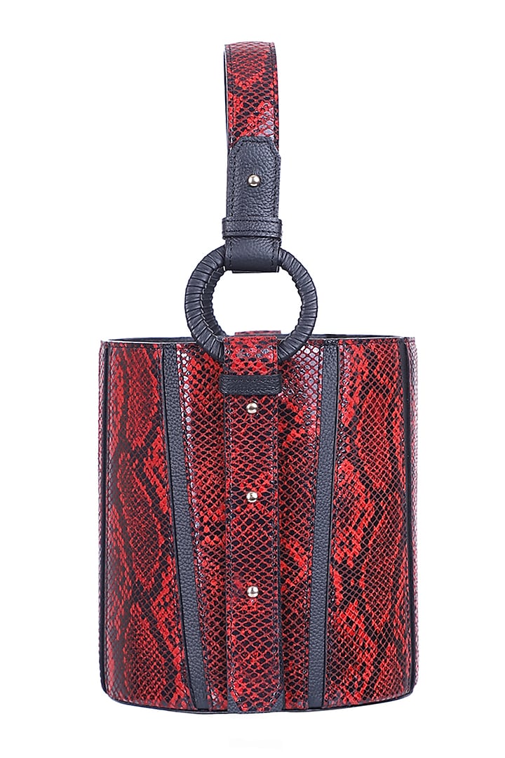 Leather Handbag With Python Pattern for Women Handmade -  Norway