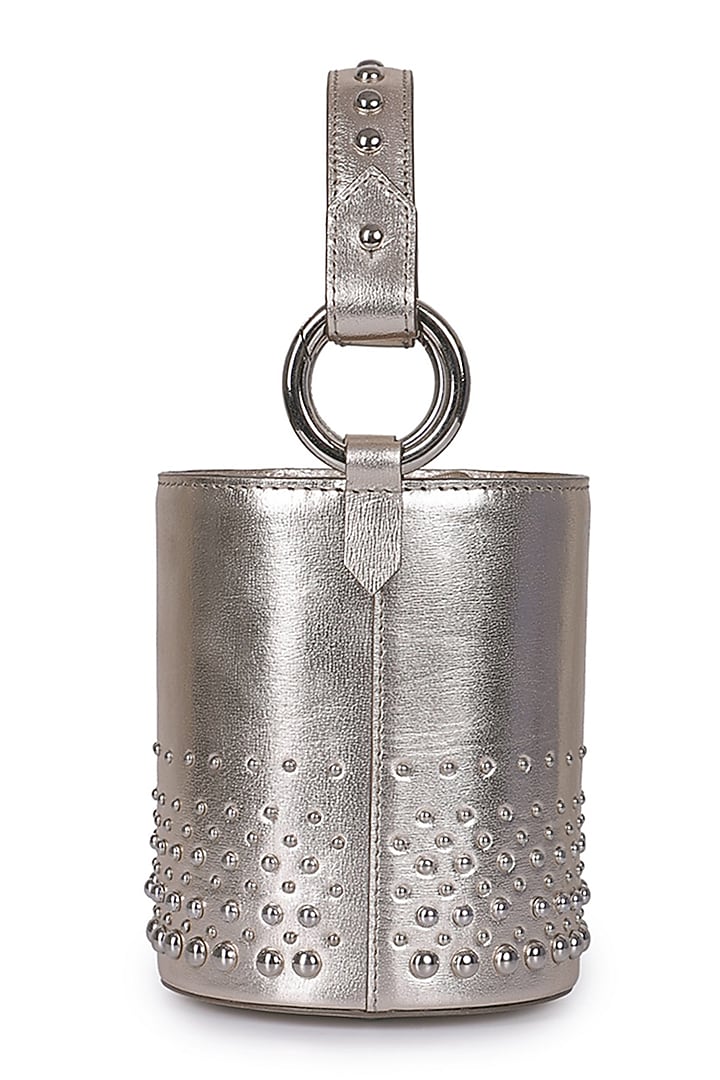 Gold Embellished Bucket Bag by Kaeros at Pernia's Pop Up Shop