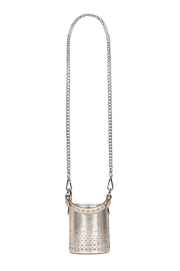 Gold Embellished Bucket Bag by Kaeros at Pernia's Pop Up Shop