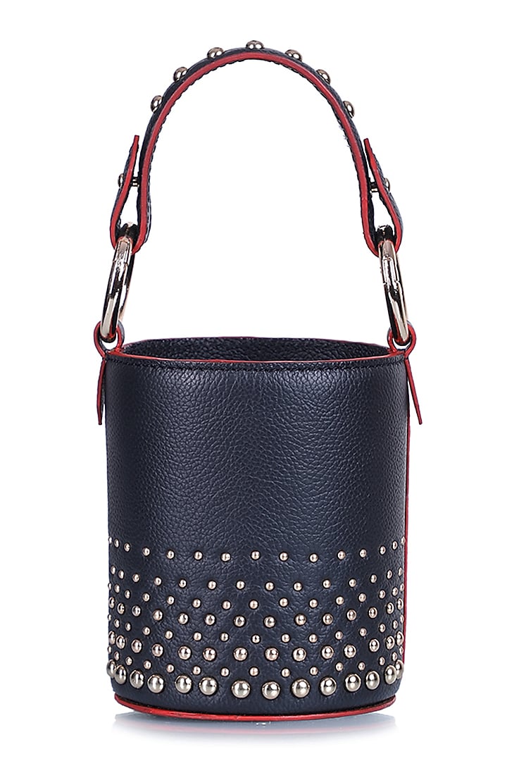 Black Embellished Bucket Bag by Kaeros at Pernia's Pop Up Shop