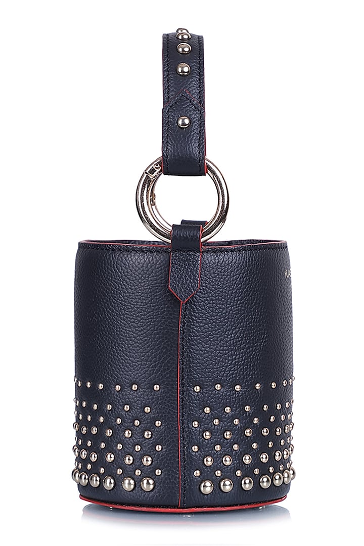 Black Embellished Bucket Bag by Kaeros at Pernia's Pop Up Shop
