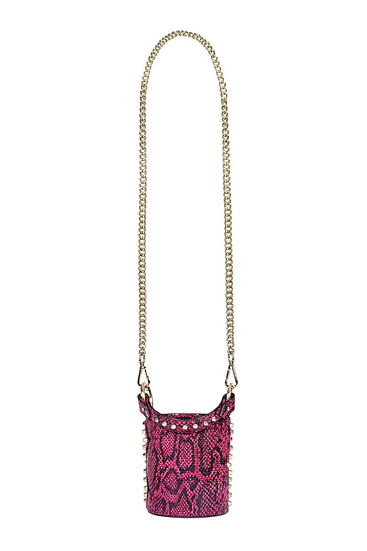 Pink Python Printed Bucket Bag by Kaeros at Pernia's Pop Up Shop