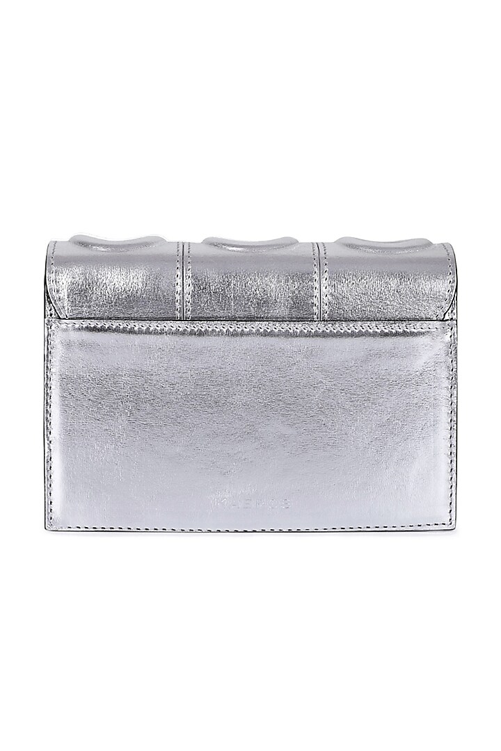 Silver Geometric Pattern Leather Mini Bag by Kaeros at Pernia's Pop Up Shop