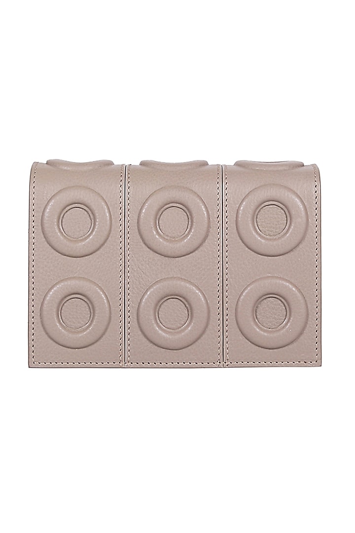 Grey Geometric Pattern Leather Mini Bag by Kaeros