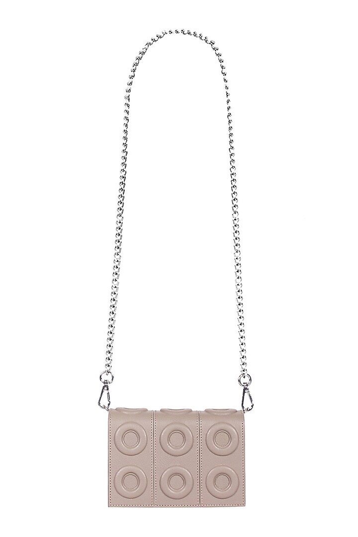 Grey Geometric Pattern Leather Mini Bag by Kaeros at Pernia's Pop Up Shop