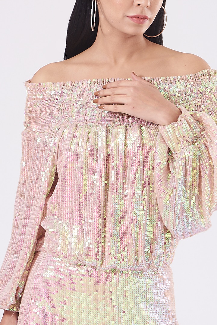 Golden Sequins Mini Cocktail Dress by KANGANA TREHAN at Pernia's Pop Up Shop