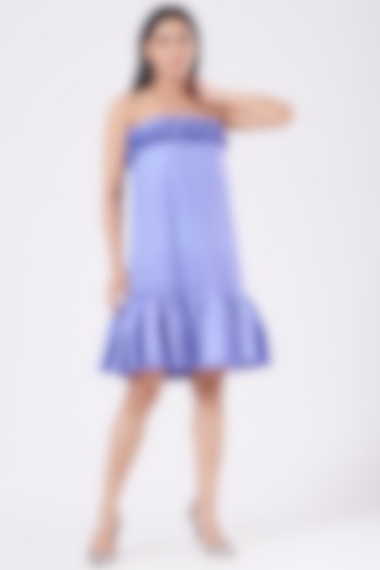 Periwinkle Blue Strapless Dress by KANGANA TREHAN