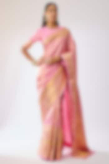 Pink Silk Bridal Saree Set by Kavitha Gutta at Pernia's Pop Up Shop