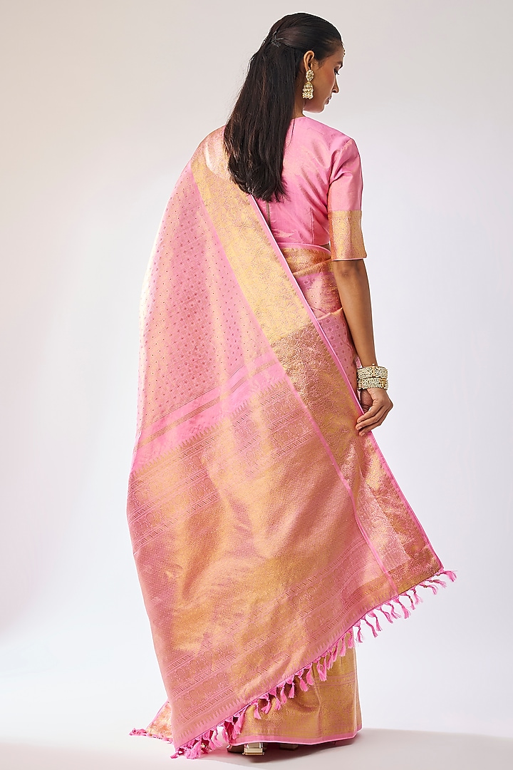 Pink Silk Bridal Saree Set by Kavitha Gutta at Pernia's Pop Up Shop
