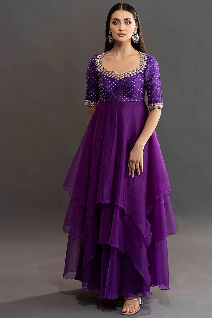 Violet Zardosi Embroidered Dress by Kavitha Gutta