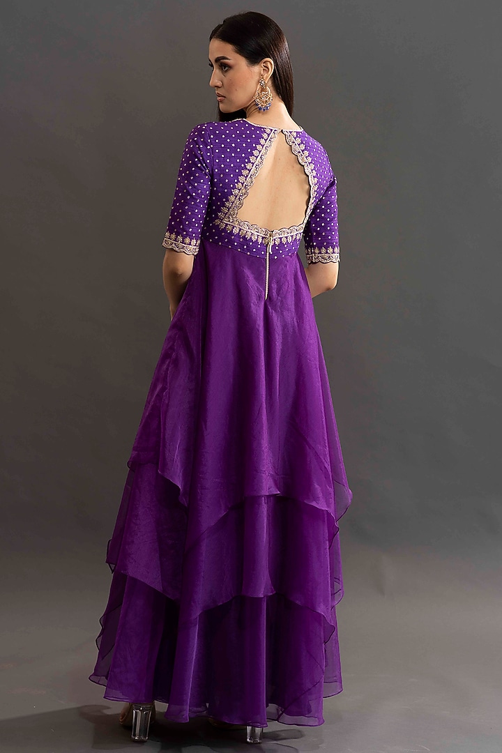 Violet Zardosi Embroidered Cocktail Dress by Kavitha Gutta at Pernia's Pop Up Shop