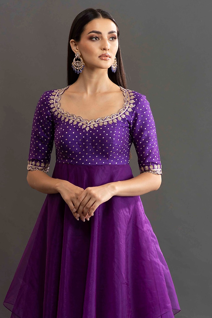 Violet Zardosi Embroidered Cocktail Dress by Kavitha Gutta at Pernia's Pop Up Shop