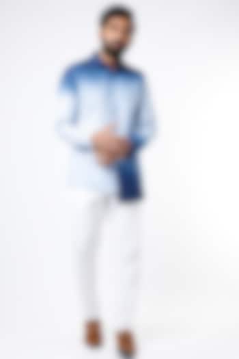 Sky Blue Shaded Party Wear Shirt by Kaha at Pernia's Pop Up Shop