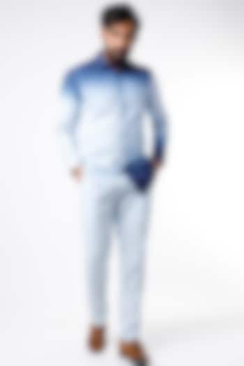 Sky Blue Ombre Shaded Pant Set by Kaha at Pernia's Pop Up Shop