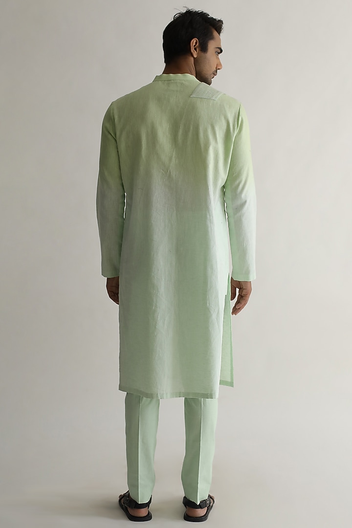 Mint Green Shaded Asymmetrical Kurta by Kaha at Pernia's Pop Up Shop