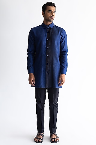 Cobalt Blue Shaded Shirt by Kaha