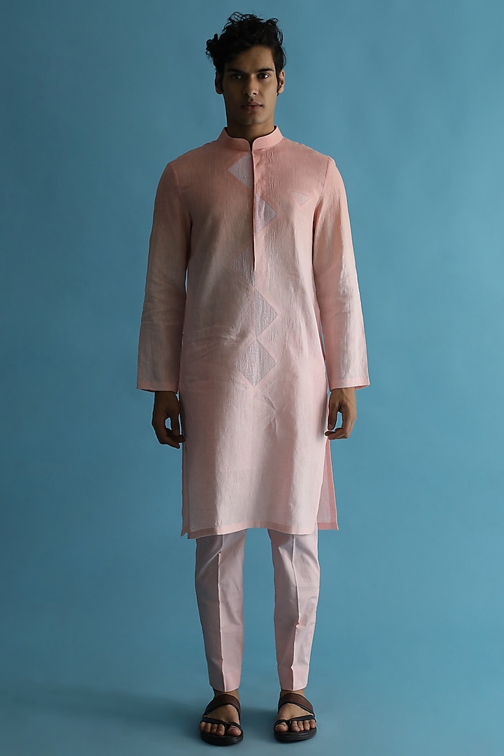 Blush Pink Ombre-Shaded Kurta by Kaha