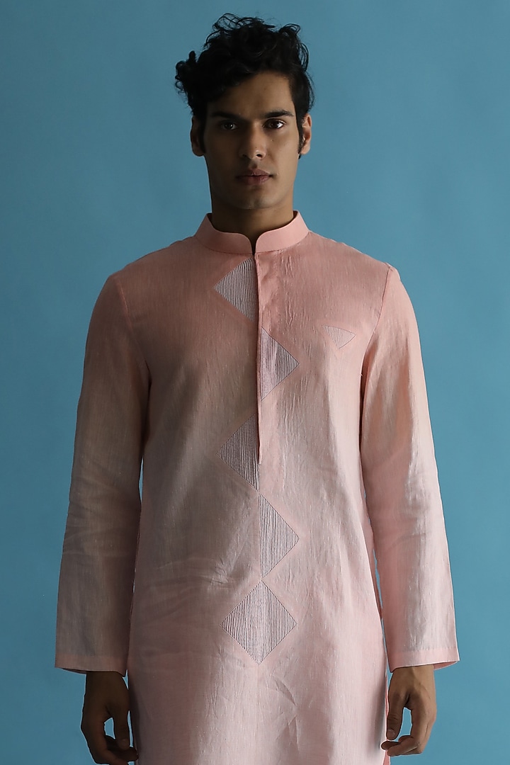 Blush Pink Ombre-Shaded Kurta by Kaha at Pernia's Pop Up Shop