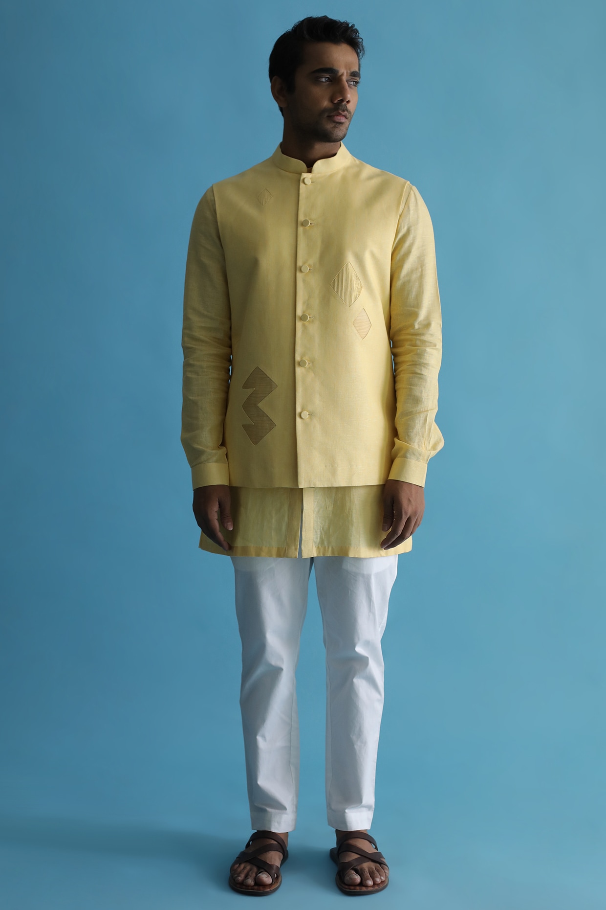 Buy Cream 3-Piece Ethnic Suit for Men by LOUIS PHILIPPE Online | Ajio.com