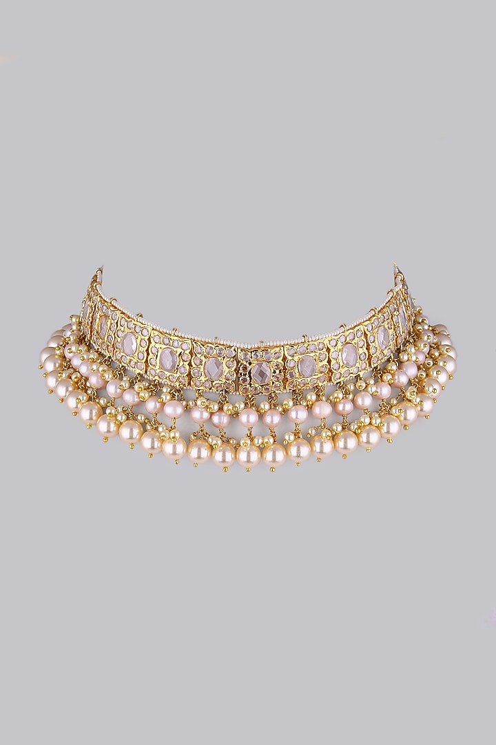 Gold Plated Kundan Choker Necklace by Kiara at Pernia's Pop Up Shop