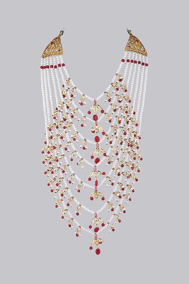 Gold Plated Red Onyx Necklace by Kiara at Pernia's Pop Up Shop