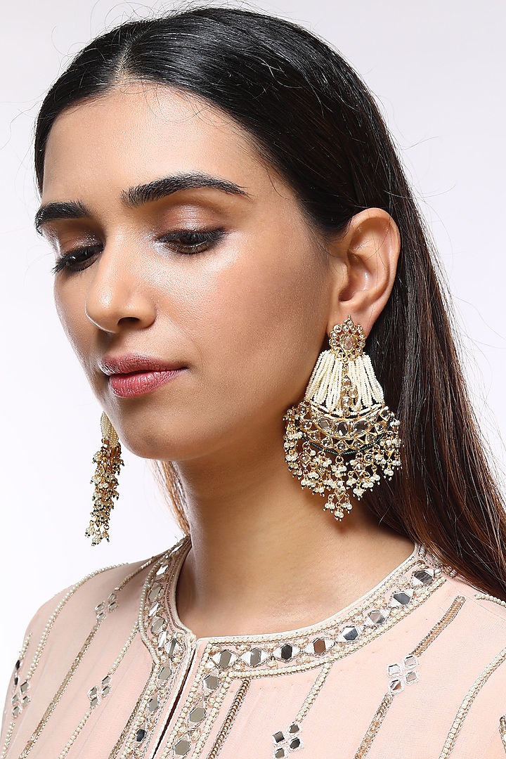Gold Plated Chaandbali Earrings by Kiara