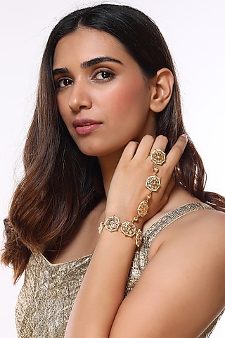 Gold Plated Pearl Bracelet by Kiara
