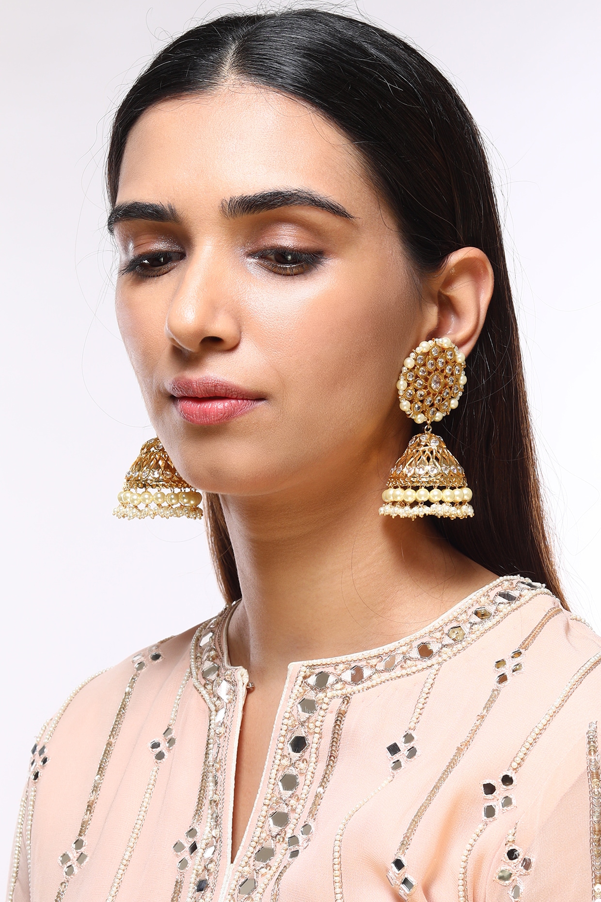 New Ethnic Gold Color Indian Jhumka Earrings for Women Pendient Heart Shape  Beads Tassel Earring 2023 Vintage Brincos Jewelry - AliExpress