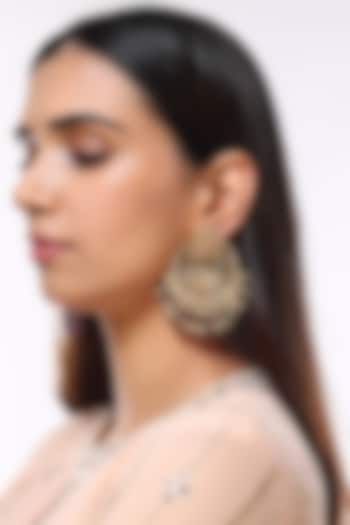 Gold Plated Amethyst Earrings by Kiara