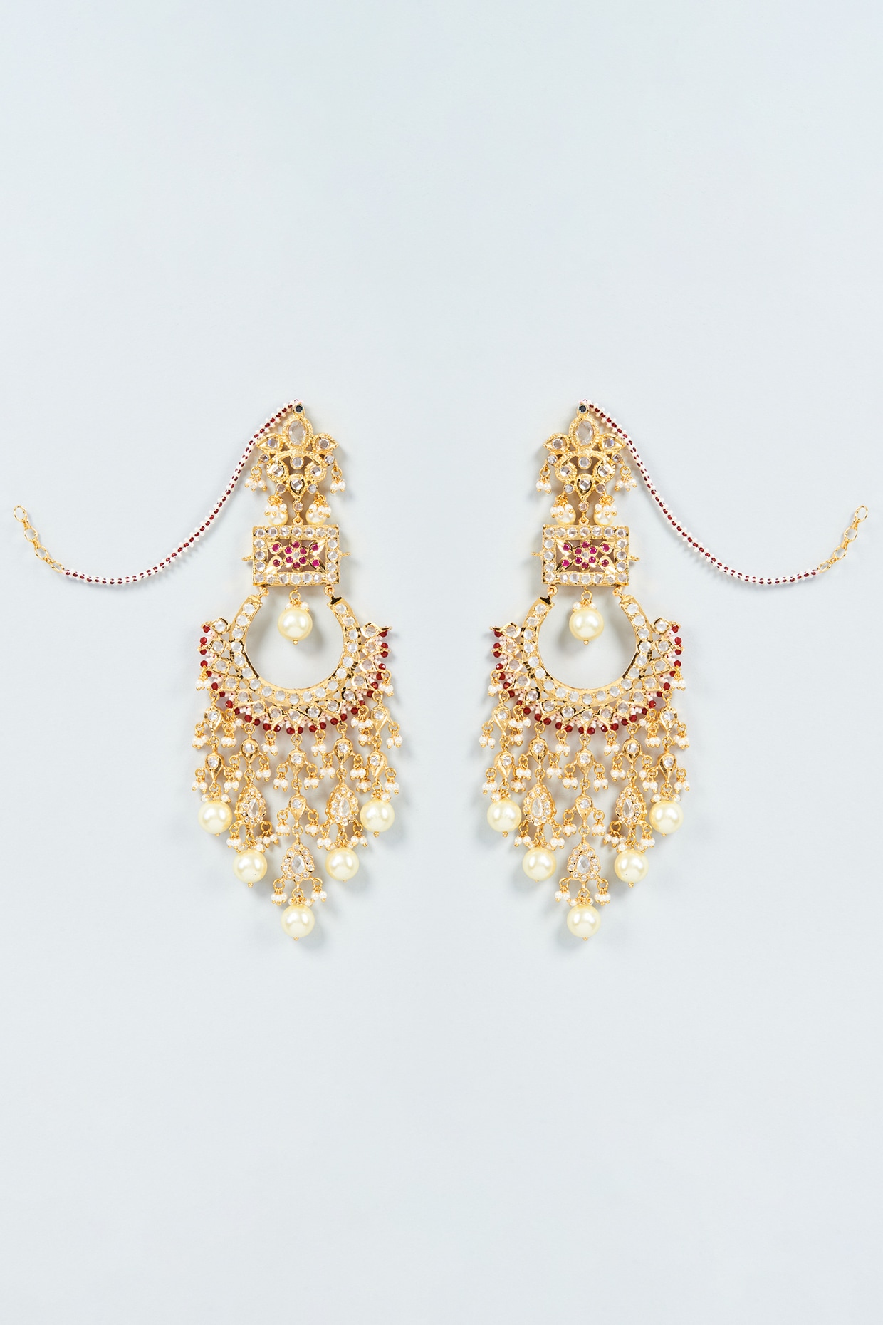 Gold Plated Kundan Polki Earrings Design by Kiara at Pernia's Pop Up Shop  2024