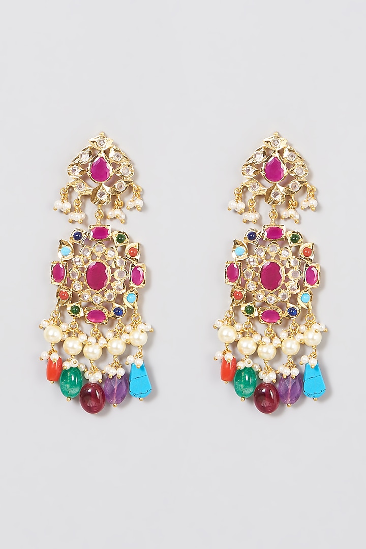 Gold Plated Navratan Necklace Set by Kiara at Pernia's Pop Up Shop