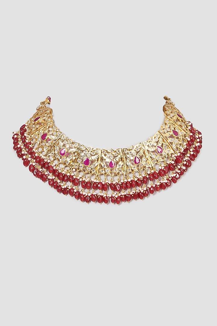 Gold Plated Choker Necklace With Beads by Kiara at Pernia's Pop Up Shop