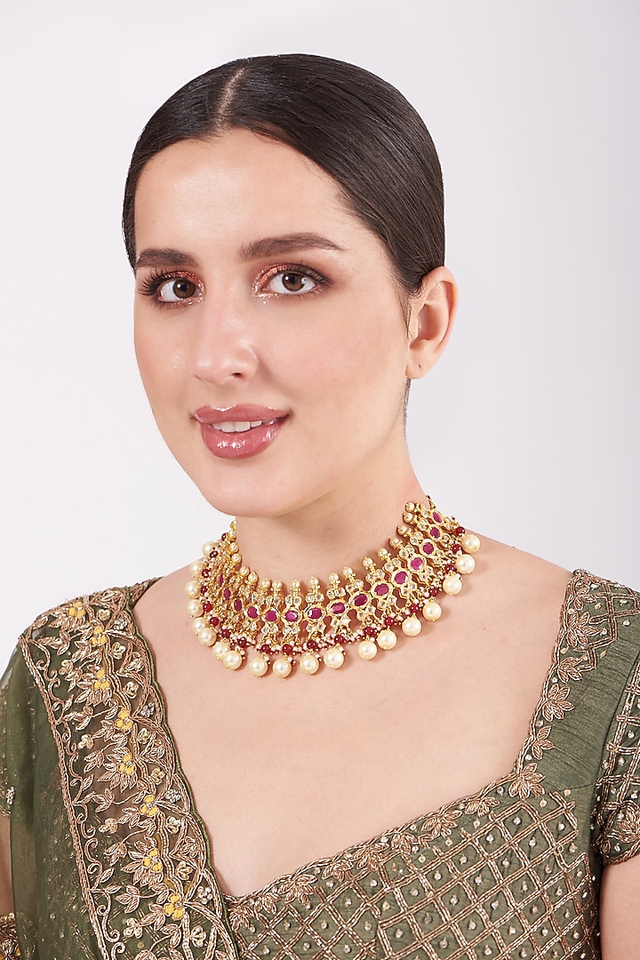Gold Plated Necklace With Beads by Kiara at Pernia's Pop Up Shop