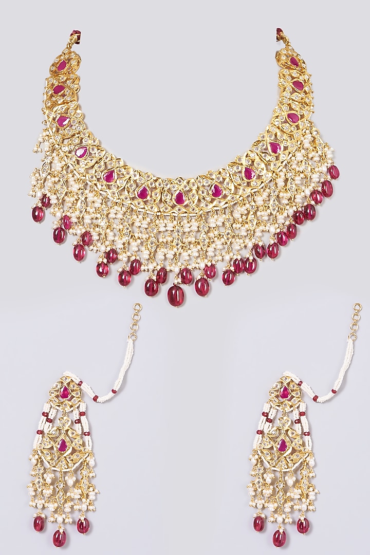 Gold Plated Necklace With Onyx Beads by Kiara at Pernia's Pop Up Shop