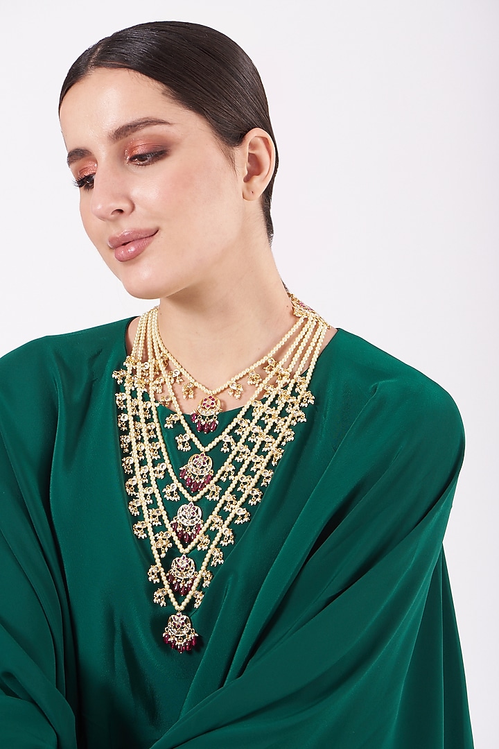 Gold Plated Layered Necklace by Kiara at Pernia's Pop Up Shop