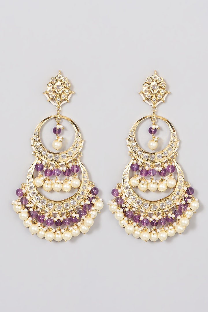 Gold Plated Kundan Polki Earrings by Kiara at Pernia's Pop Up Shop