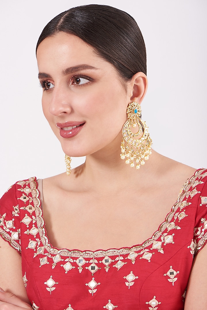 Gold Plated Chandbali Earrings by Kiara at Pernia's Pop Up Shop