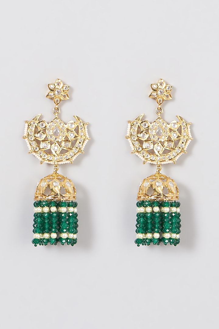 Gold Plated Beaded Dangler Earrings by Kiara at Pernia's Pop Up Shop