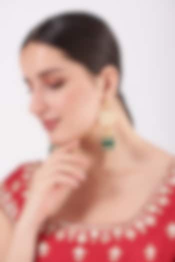 Gold Plated Beaded Dangler Earrings by Kiara at Pernia's Pop Up Shop