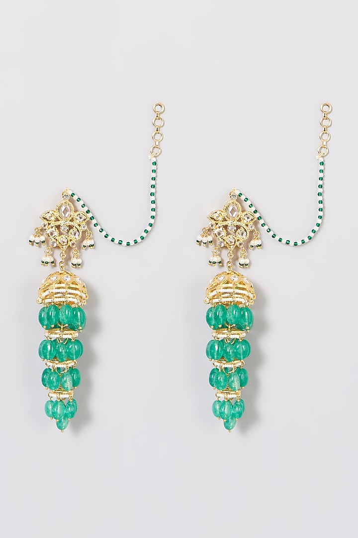 Gold Plated Earrings With Onyx Beads by Kiara at Pernia's Pop Up Shop