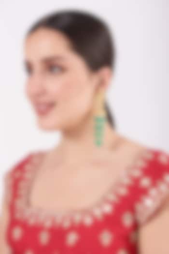 Gold Plated Earrings With Onyx Beads by Kiara at Pernia's Pop Up Shop